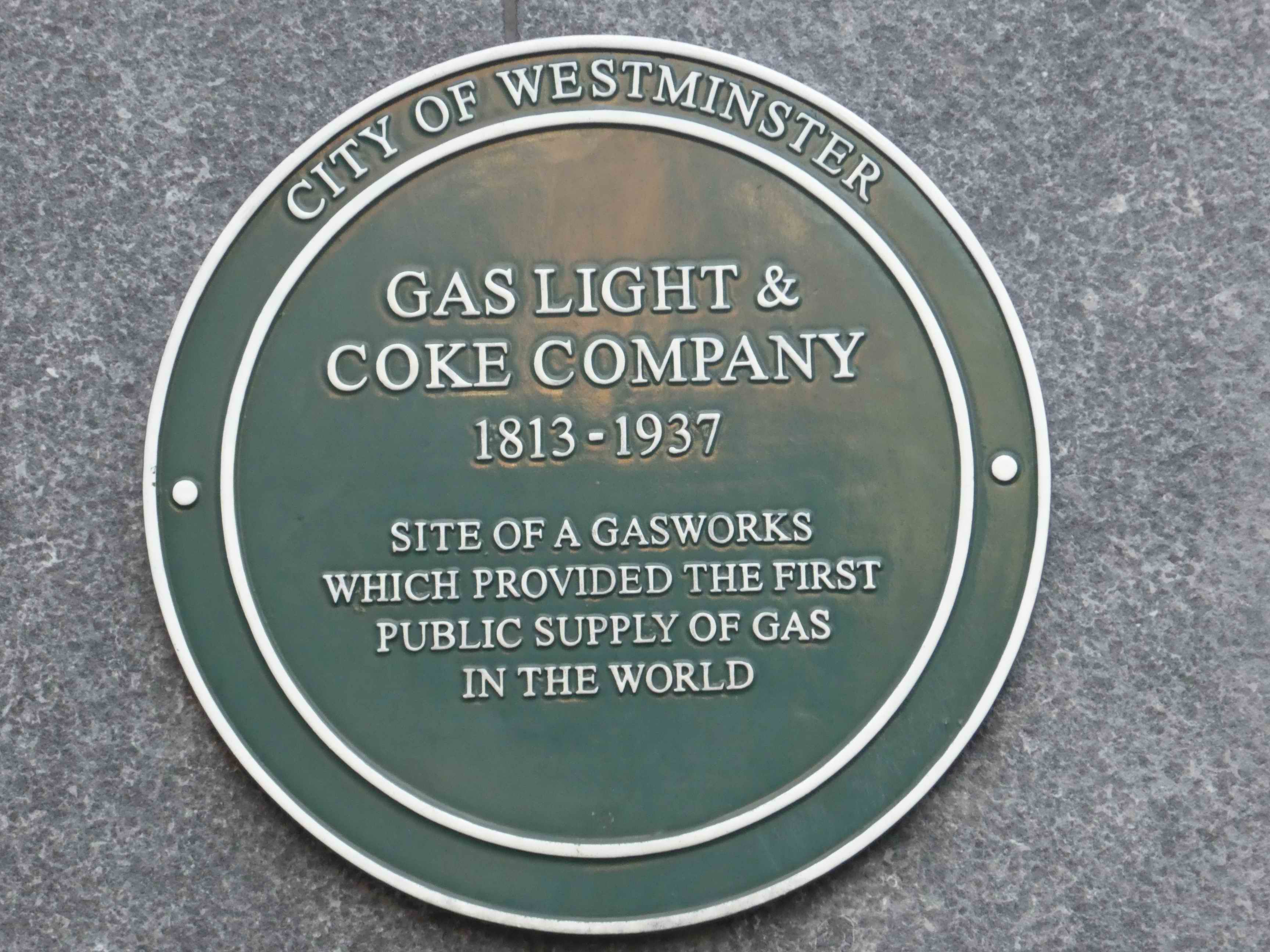 Gas Light & Coke Company plaque